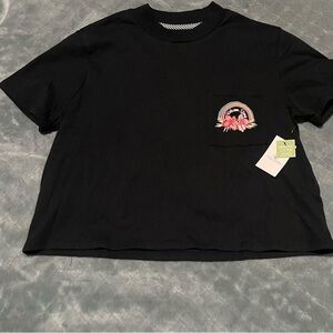 Volcom Black Short Sleeve Tee with Pink Graphic